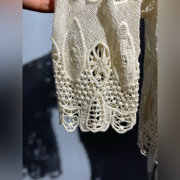 NY Collection Cream Crochet Cardigan - Picture 8 of 12